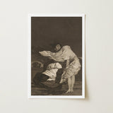 Mala Noche - Francisco De Goya Art Print / Canvas Framed Monochrome Dramatic Dark-toned Two Figures Emotional, Suffocating Dark Prints