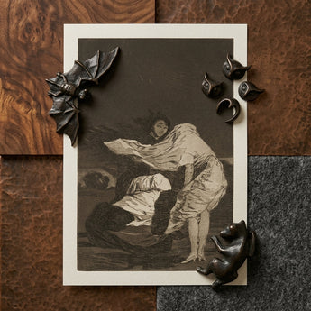 Mala Noche - Francisco De Goya Art Print / Canvas Dark Bronze Metallic Bat Owl-shaped Decorative Clips Adorn, Suffocating Prints