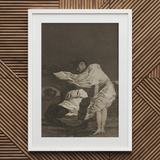 Mala Noche - Francisco De Goya Art Print / Canvas Framed Goya’s Disasters War Series Figures Garments, Suffocating Dark Prints