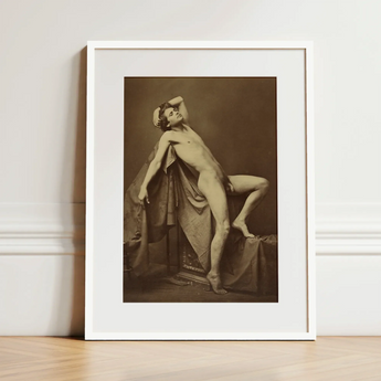 Male Figure in Repose - Gaudenzio Marconi Fine Art Print / Canvas Sepia-toned Framed Art Print Nude Male Figure Classical Gaudenzio Marconi