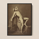 Male Figure in Repose - Gaudenzio Marconi Fine Art Print / Canvas Sepia-toned Framed Photograph Nude Male Figure Posed Arm Gaudenzio
