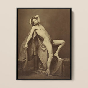 Male Figure in Repose - Gaudenzio Marconi Framed Canvas, Framed Nude Male Figure Study