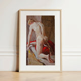 Mannelijk model gezien van achteren - Carl Budtz-møller kunstdruk / Canvas, 12x18’’ / 31x46cm / Natuurlijk frame / Passe-partout, Posters Prints & Visual