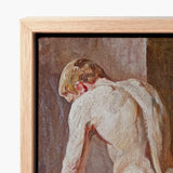 Male Model Seen from Behind - Carl Budtz-møller Art Print / Canvas Light Wood-framed Classical Oil Painting Nude, Nineteenth-century