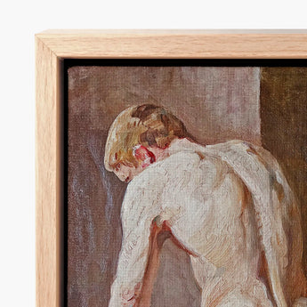 Male Model Seen from Behind - Carl Budtz-møller Art Print / Canvas Light Wood-framed Classical Oil Painting Nude, Nineteenth-century