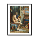 Male Nude with Accordion - Julien Renevier Art Print, Classical Nude Figure Book Seated Draped Fabric