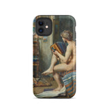 Male Nude with Accordion - Julien Renevier Iphone Case, 11 / Matte, Phone Case Classical Painting