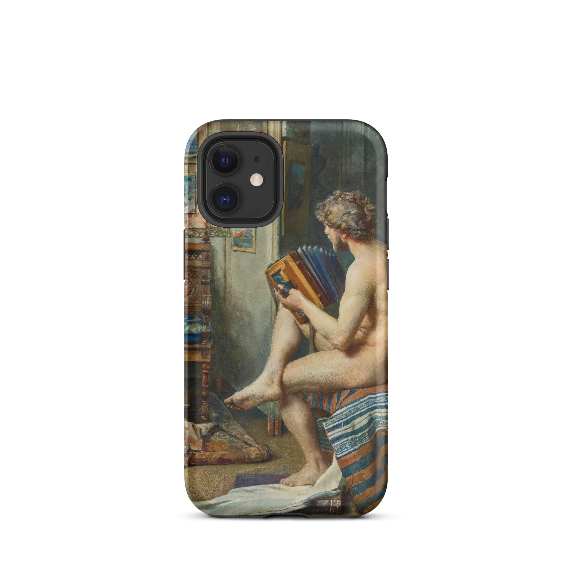 Male Nude with Accordion Julien Renevier Iphone Case, 12 Mini / Matte, Phone Case Nude Man Accordion
