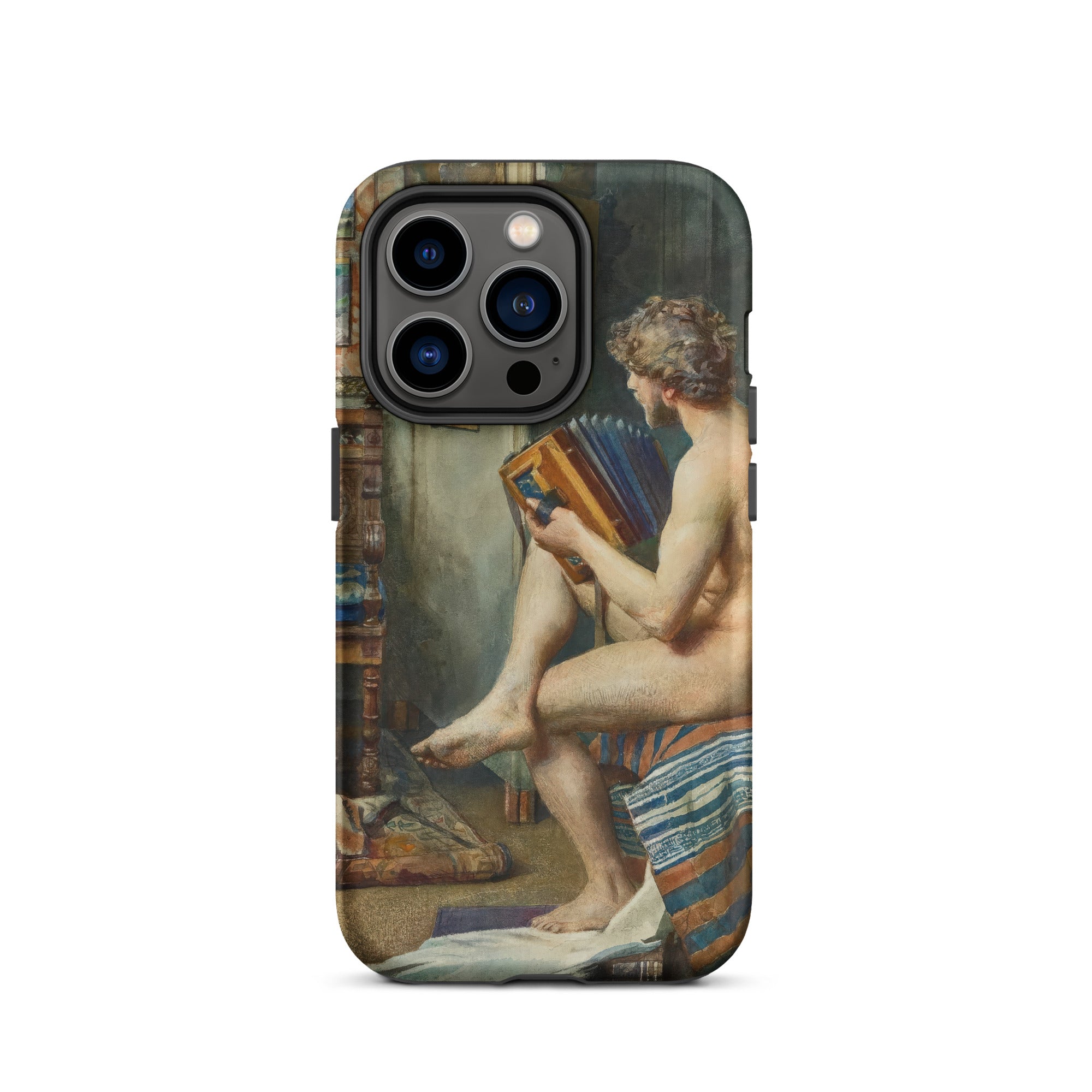Male Nude with Accordion Julien Renevier Iphone Case, 14 Pro / Matte, Artistic Phone Case