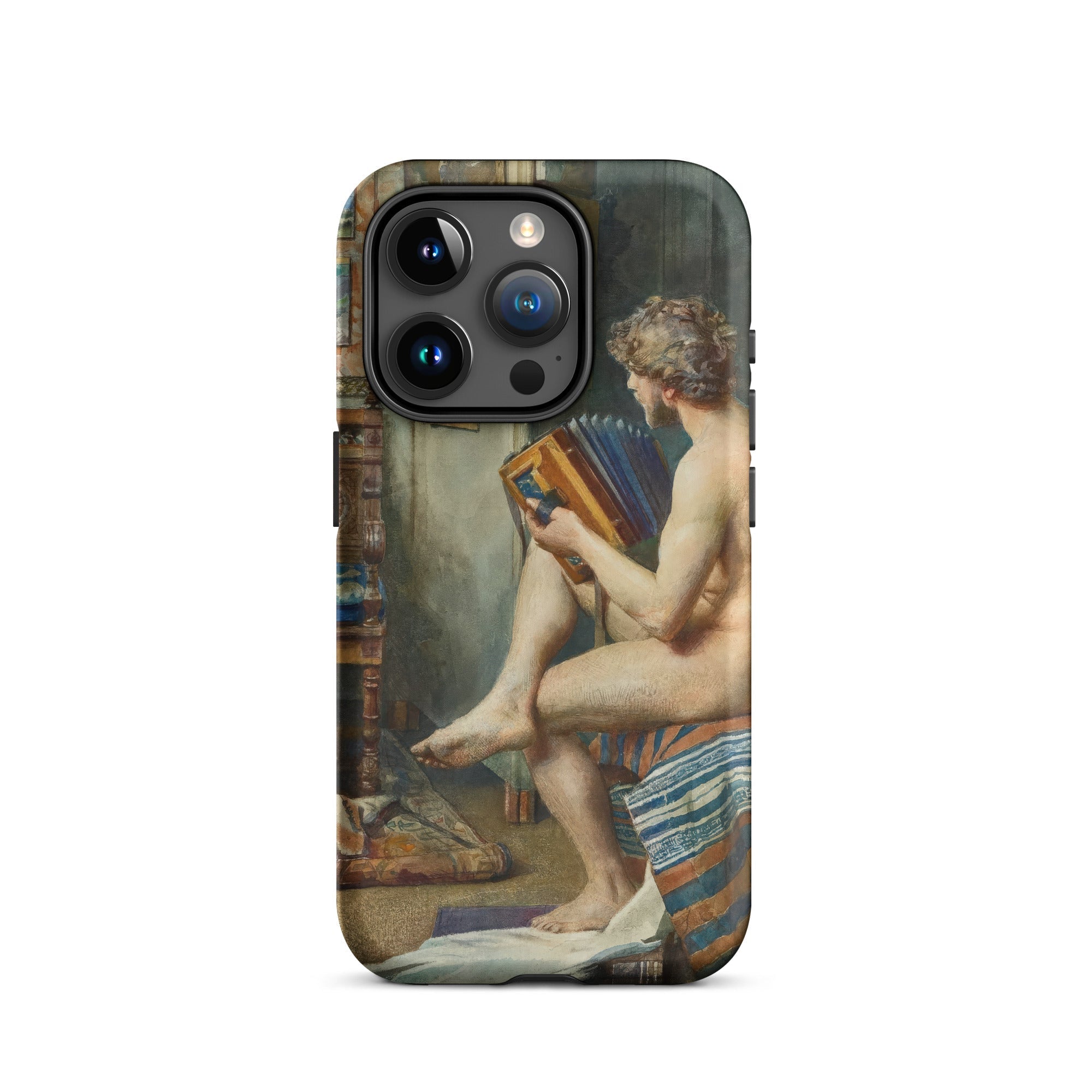 Male Nude with Accordion Julien Renevier Iphone Case, 15 Pro / Matte, Artistic Phone Case