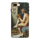Male Nude with Accordion Julien Renevier Iphone Case, 8 Plus / Matte, Phone Case Classical Painting Nude Figure Book Seated