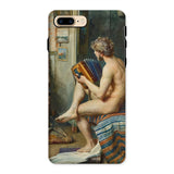 Male Nude with Accordion - Julien Renevier Iphone Case, 8 Plus / Matte, Phone Case Classical Painting Nude Figure Book Seated