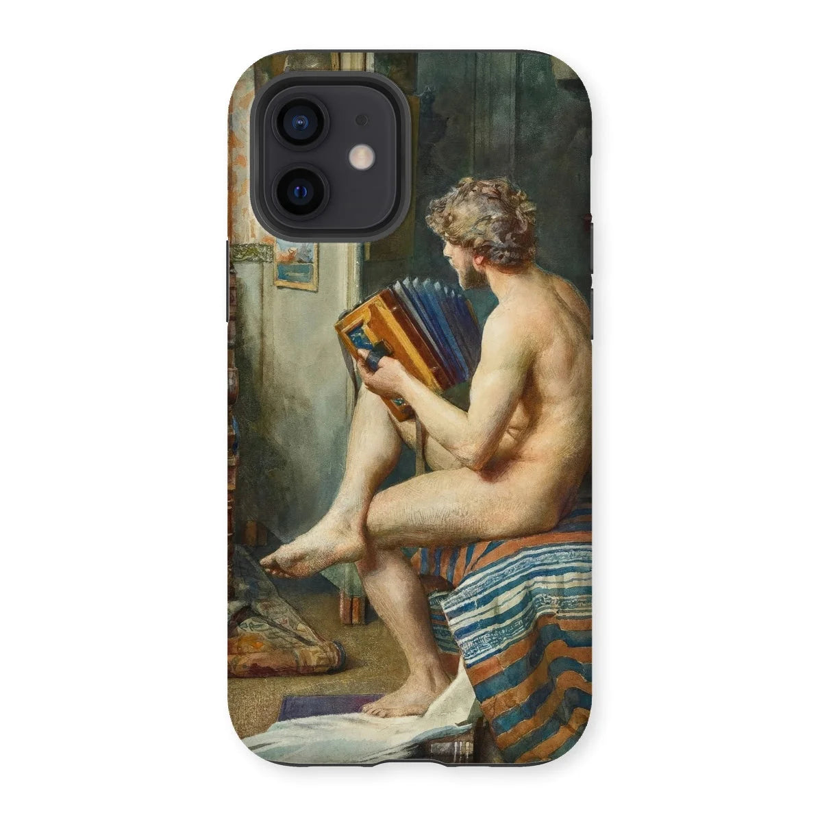 Male Nude with Accordion - Julien Renevier Iphone Case 12 / Matte Mobile Phone Cases