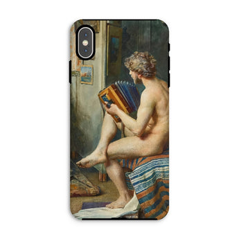 Male Nude with Accordion - Julien Renevier Iphone Case, Xs Max / Matte, Phone Case Classical Nude Painting