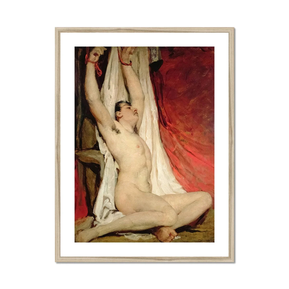 Male Nude with Arms Upstretched - William Etty Art Print