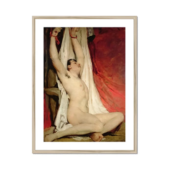 Male Nude Arms Upstretched William Etty Art Print, Apologize Feel Comfortable Description Nude Figure Painting Sensitive