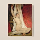 Male Nude Arms Upstretched - William Etty Art Print / Canvas, 12x16’’ / 31x41cm / Natural Frame, Posters Prints & Visual Artwork, Toby Leon