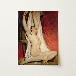 Male Nude Arms Upstretched - William Etty Art Print / Canvas, 12x16’’ / 31x41cm / Unframed / no Border, Posters Prints & Visual Artwork,
