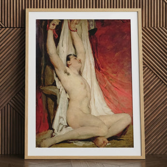 Male Nude Arms Upstretched - William Etty Art Print / Canvas, William Etty Gay, Gay Art Print, Powerful Tableau