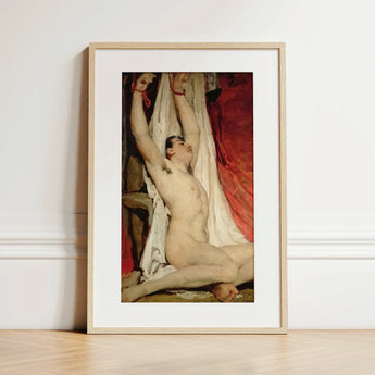 Male Nude Arms Upstretched - William Etty Art Print / Canvas, William Etty Gay, Gay Art Print, Powerful Tableau