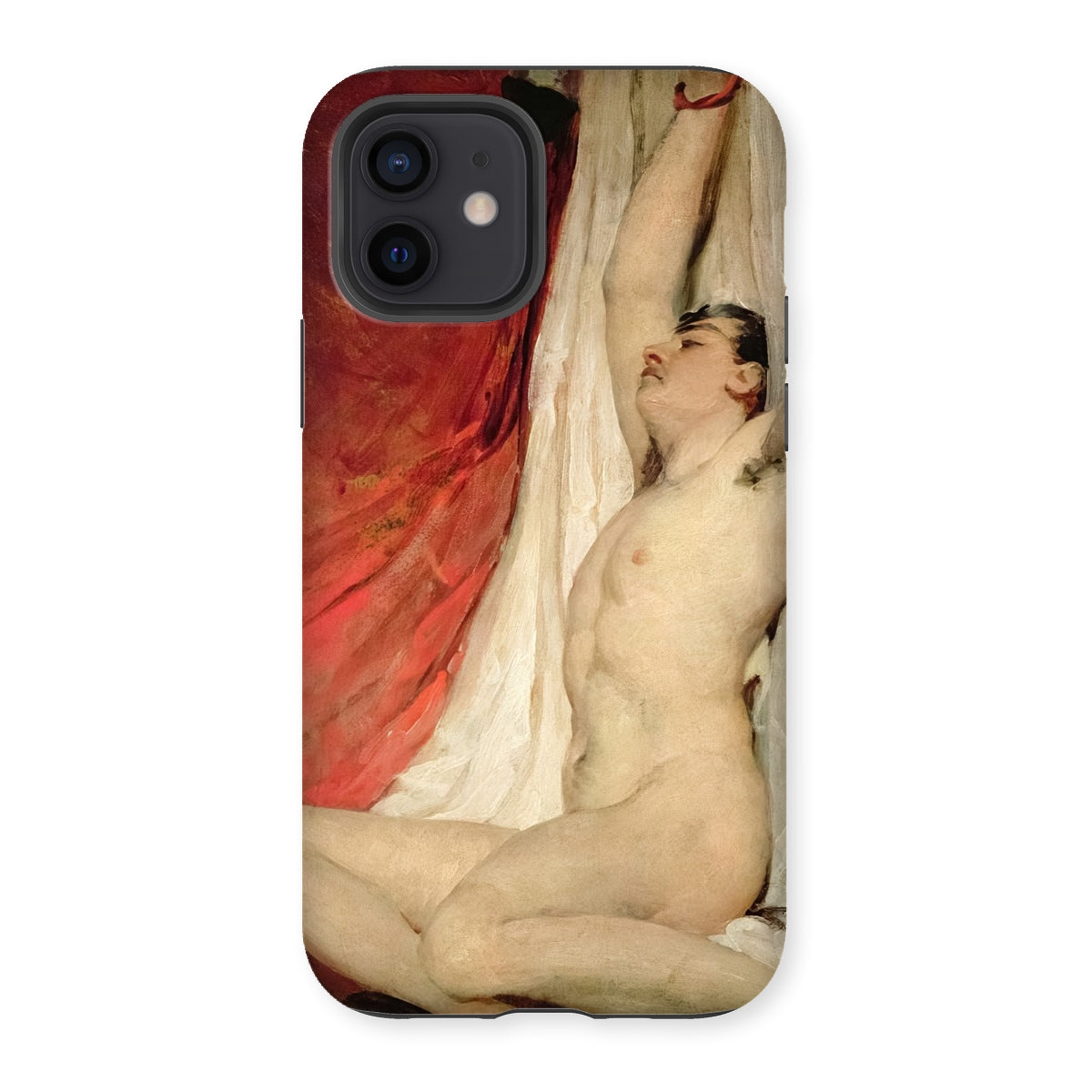 Male Nude Arms Upstretched - William Etty Iphone Case, 12 / Matte, Phone Case Classical Painting