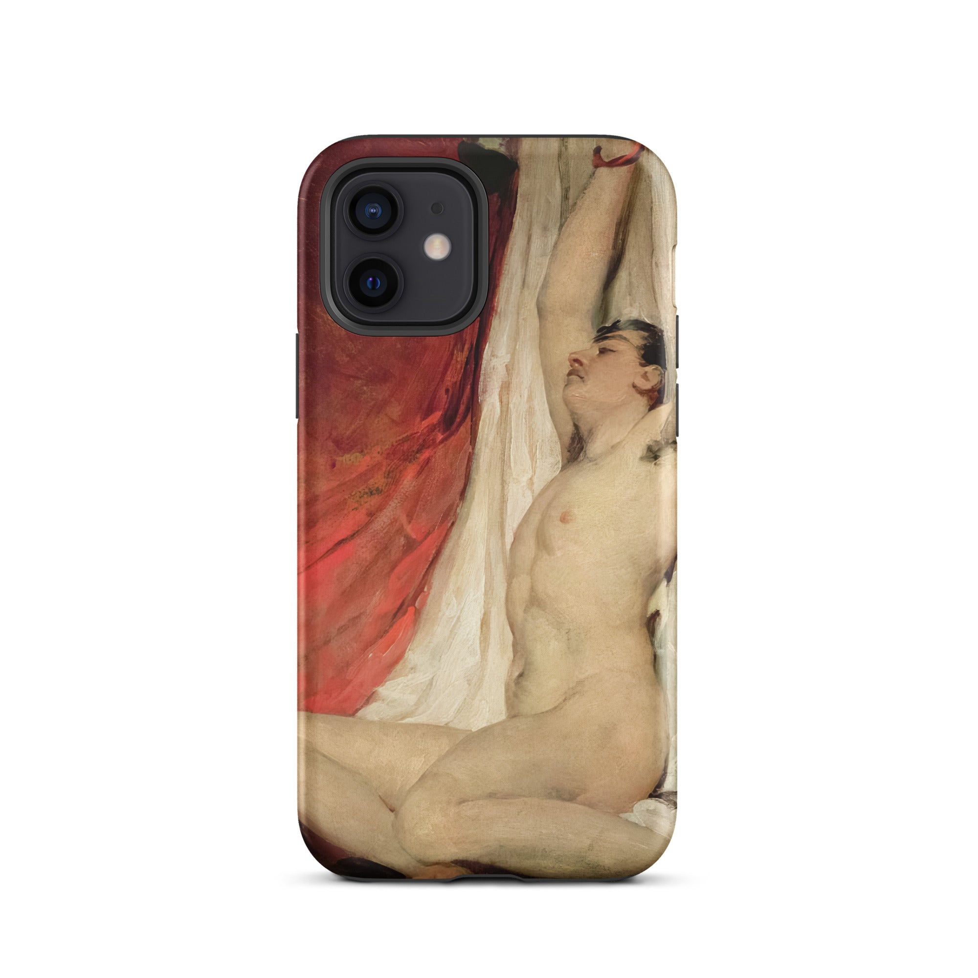 Male Nude Arms Upstretched William Etty Iphone Case, 12 / Matte, Phone Case Nude Male Painting
