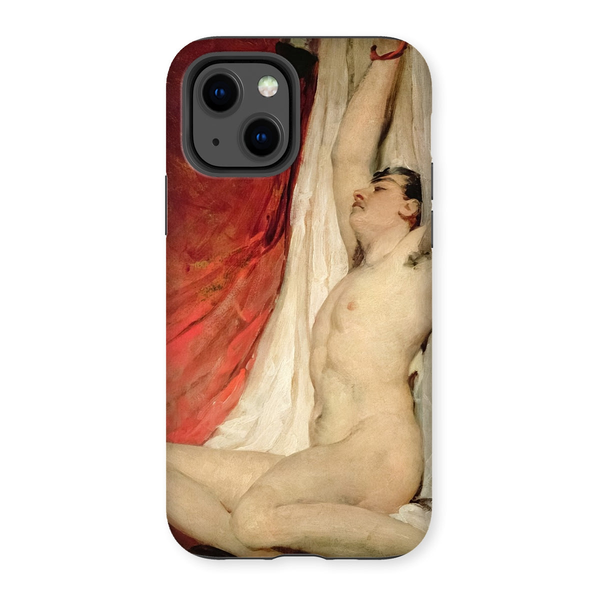 Male Nude Arms Upstretched - William Etty Iphone Case, 13 / Matte, Phone Case Classical Painting