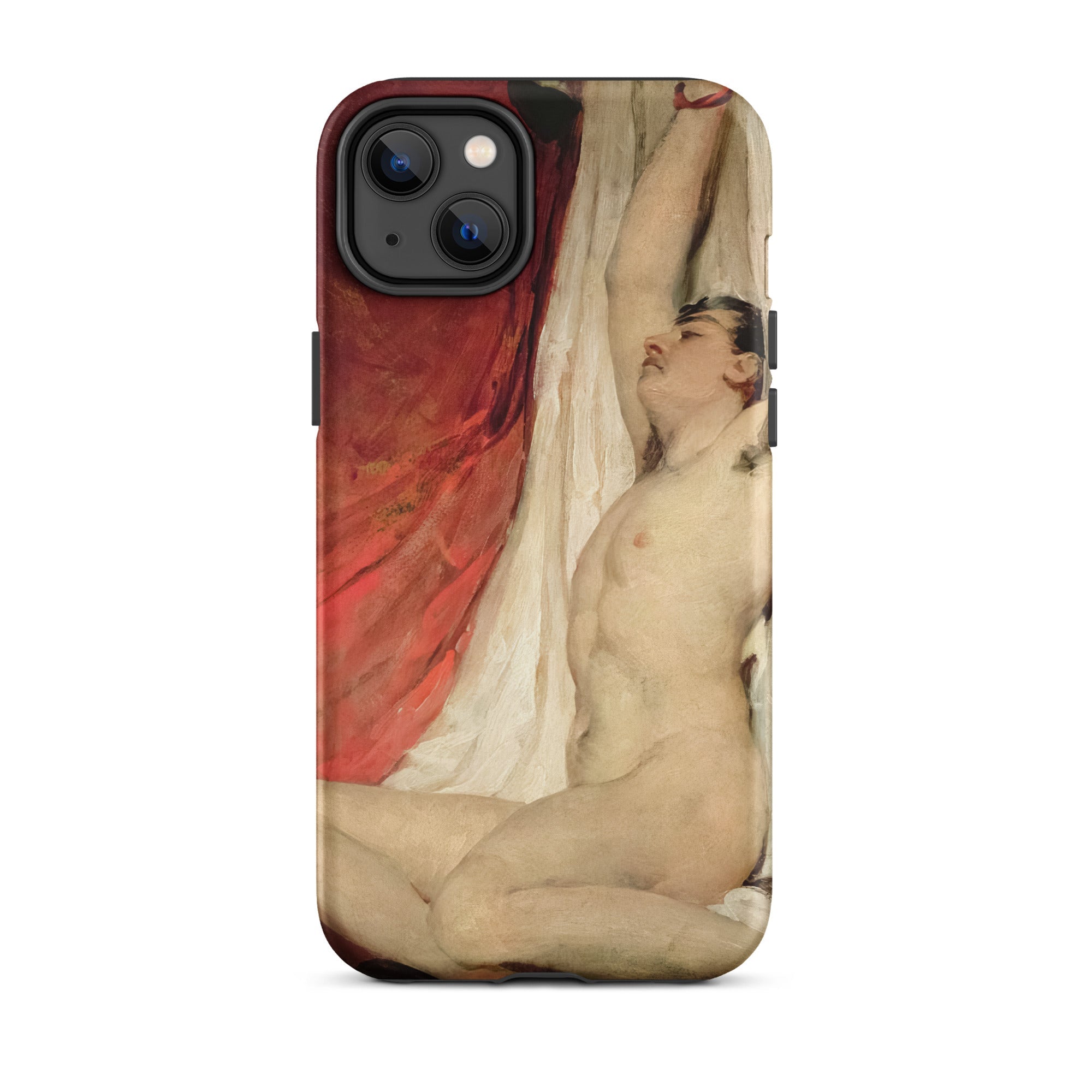 Male Nude Arms Upstretched William Etty Iphone Case, 14 Plus / Matte, Phone Case Classical Painting
