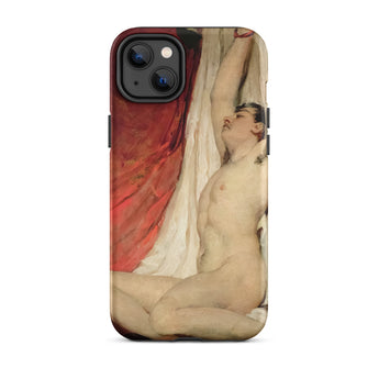 Male Nude Arms Upstretched - William Etty Iphone Case, 14 Plus / Matte, Phone Case Classical Painting
