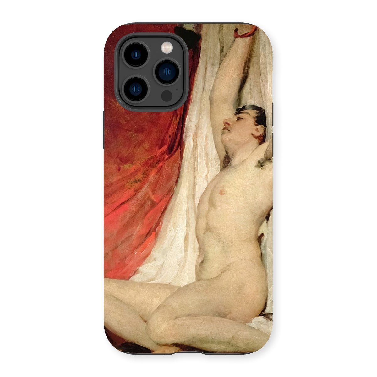Male Nude Arms Upstretched - William Etty Iphone Case, 14 Pro / Matte, Artistic Phone Case