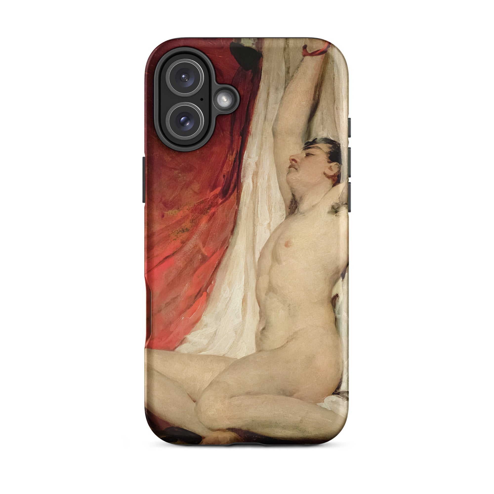 Male Nude Arms Upstretched William Etty Iphone Case, 16 Plus / Matte, Phone Case Classical Painting