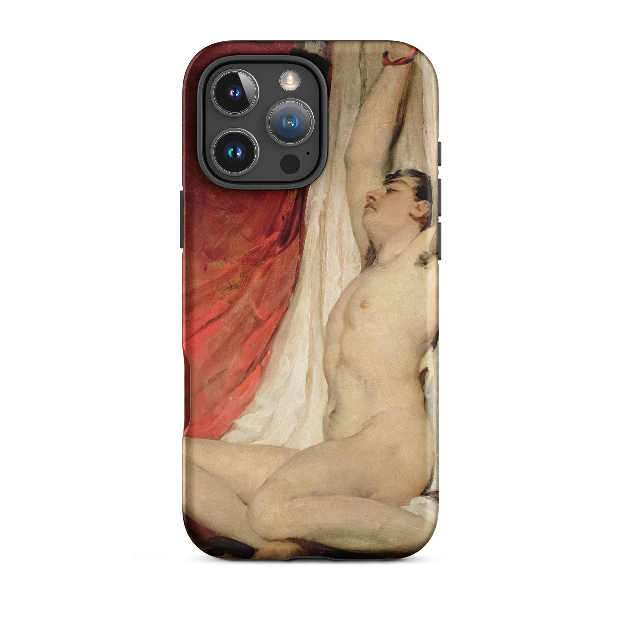 Male Nude Arms Upstretched - William Etty Iphone Case, 16 Pro Max / Matte, Artistic Phone Case