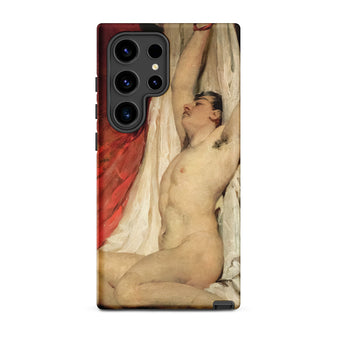 Male Nude Arms Upstretched - William Etty Phone Case Samsung Galaxy S24 Ultra / Matte Phone Case Classical Painting Nude Male Figure Arms