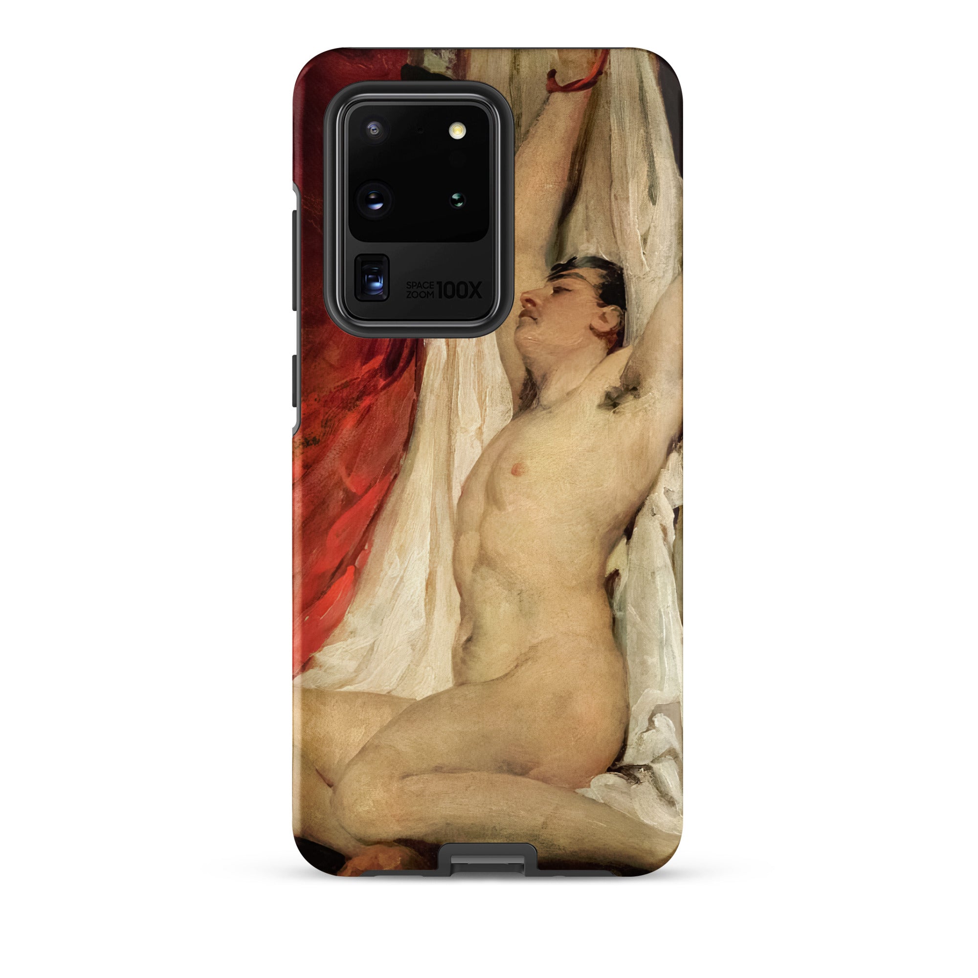 Male Nude Arms Upstretched William Etty Samsung Case, Galaxy S20 Ultra / Matte, Smartphone Case Classical Painting Nude Figure