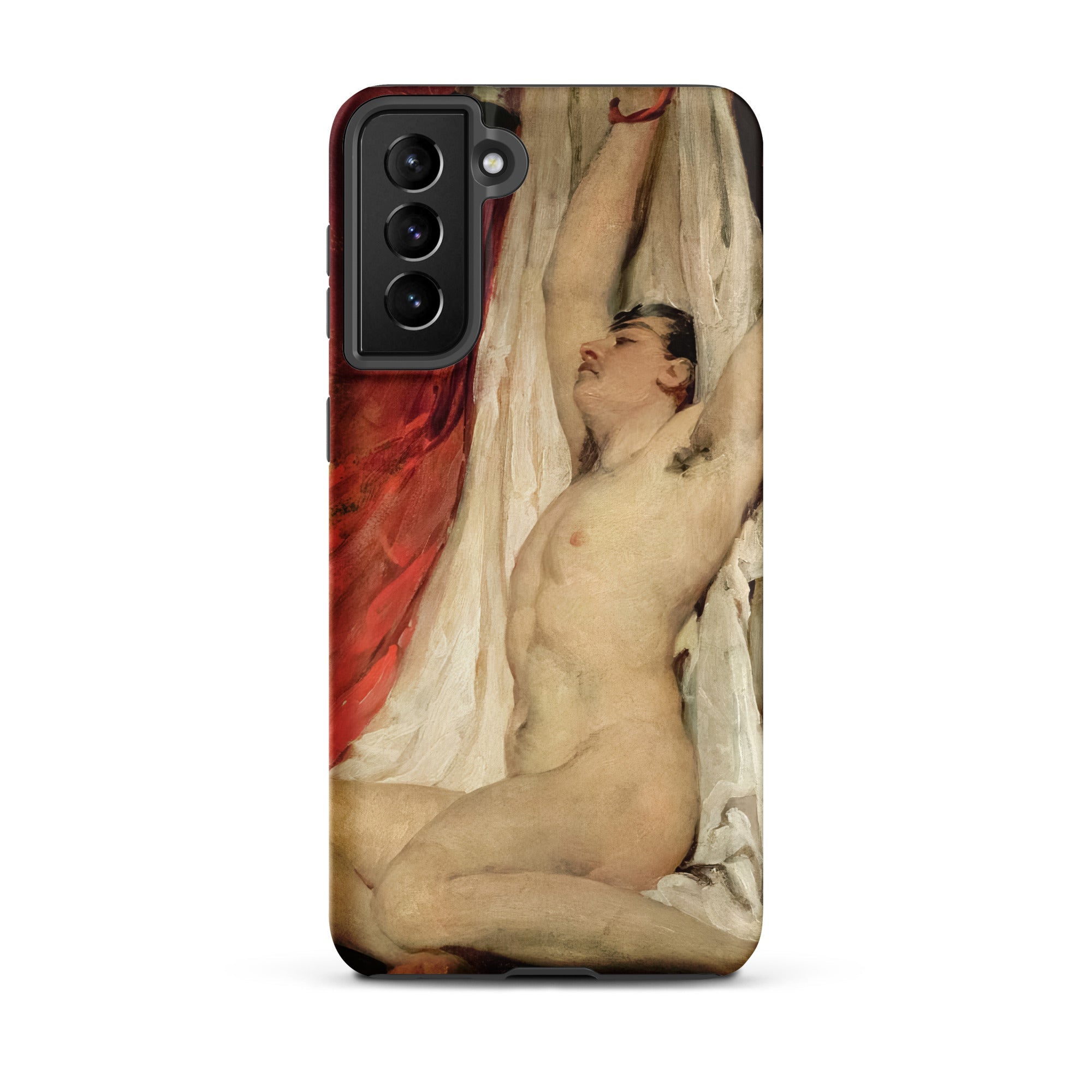 Male Nude Arms Upstretched William Etty Samsung Case, Galaxy S21 Plus / Matte, Phone Case Classical Painting Nude Man Arms Raised
