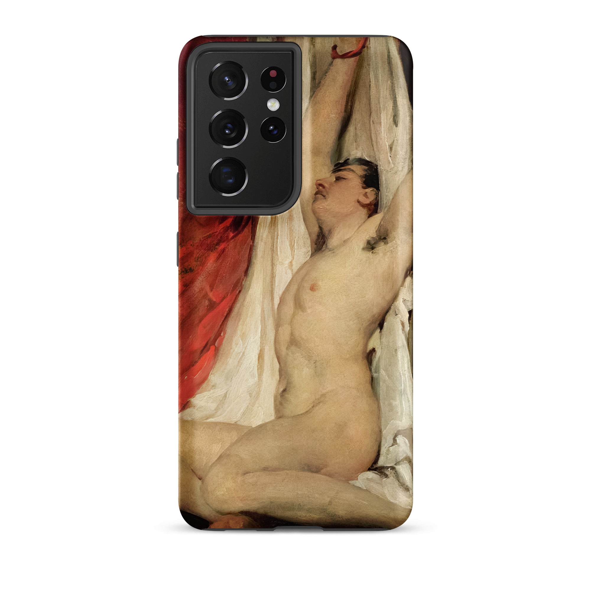Male Nude Arms Upstretched William Etty Samsung Case, Galaxy S21 Ultra / Matte, Smartphone Case Classical Painting Nude Figure