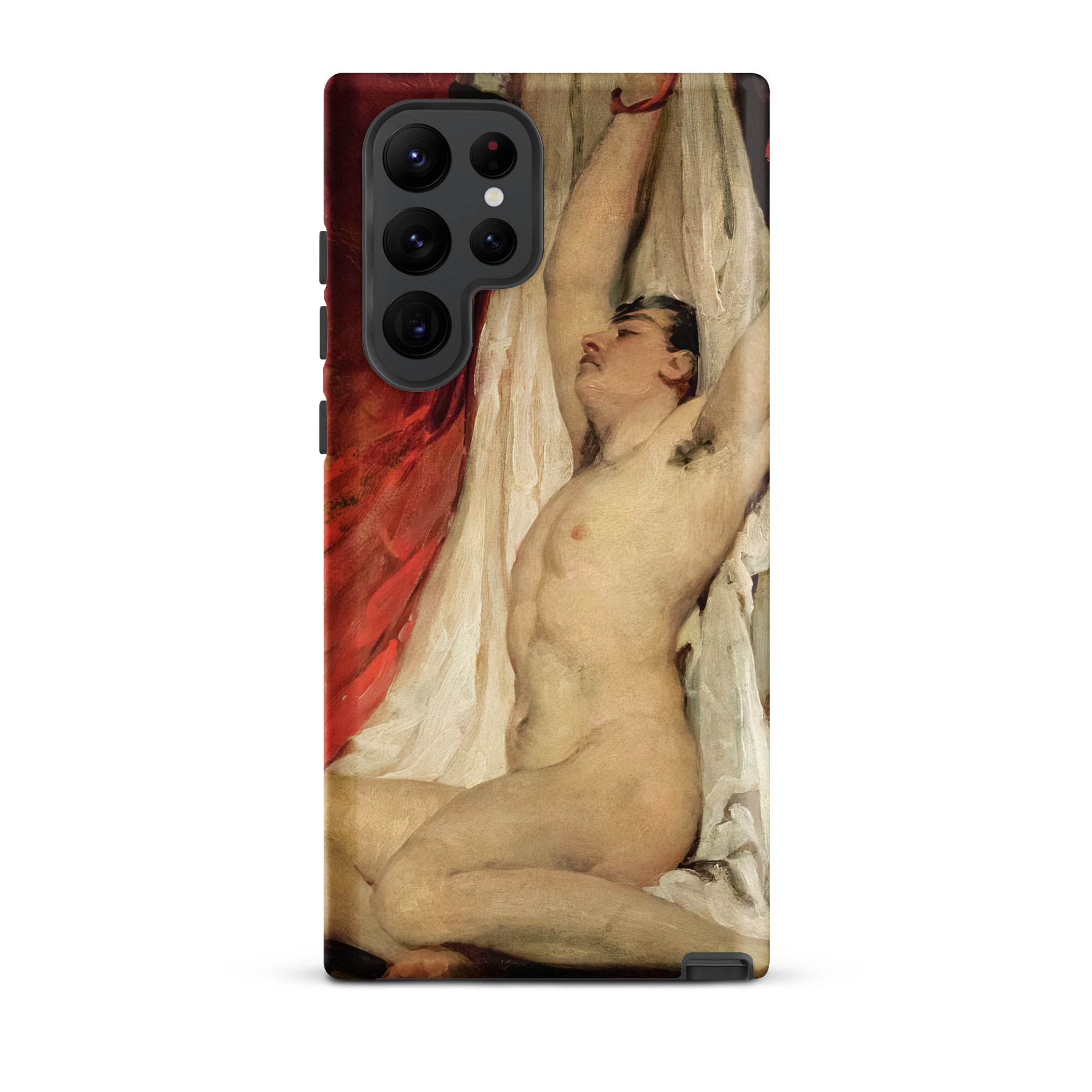 Male Nude Arms Upstretched William Etty Samsung Case, Galaxy S22 Ultra / Matte, Phone Case Classical Painting Nude Man