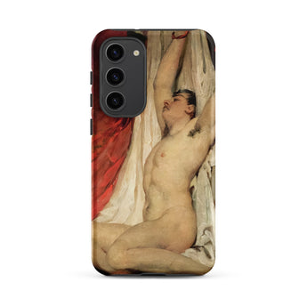 Male Nude Arms Upstretched - William Etty Samsung Case, Galaxy S23 Plus / Matte, Smartphone Case Classical Painting Nude Figure