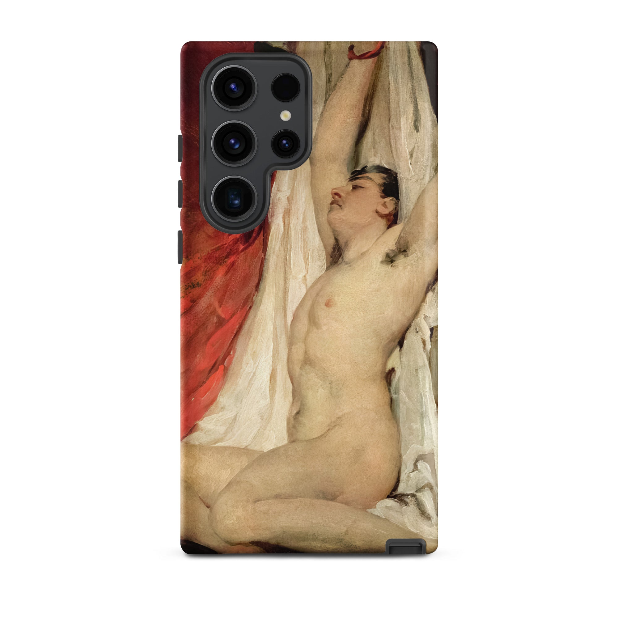 Male Nude Arms Upstretched William Etty Samsung Case, Galaxy S23 Ultra / Matte, Smartphone Case Classical Painting Nude Figure