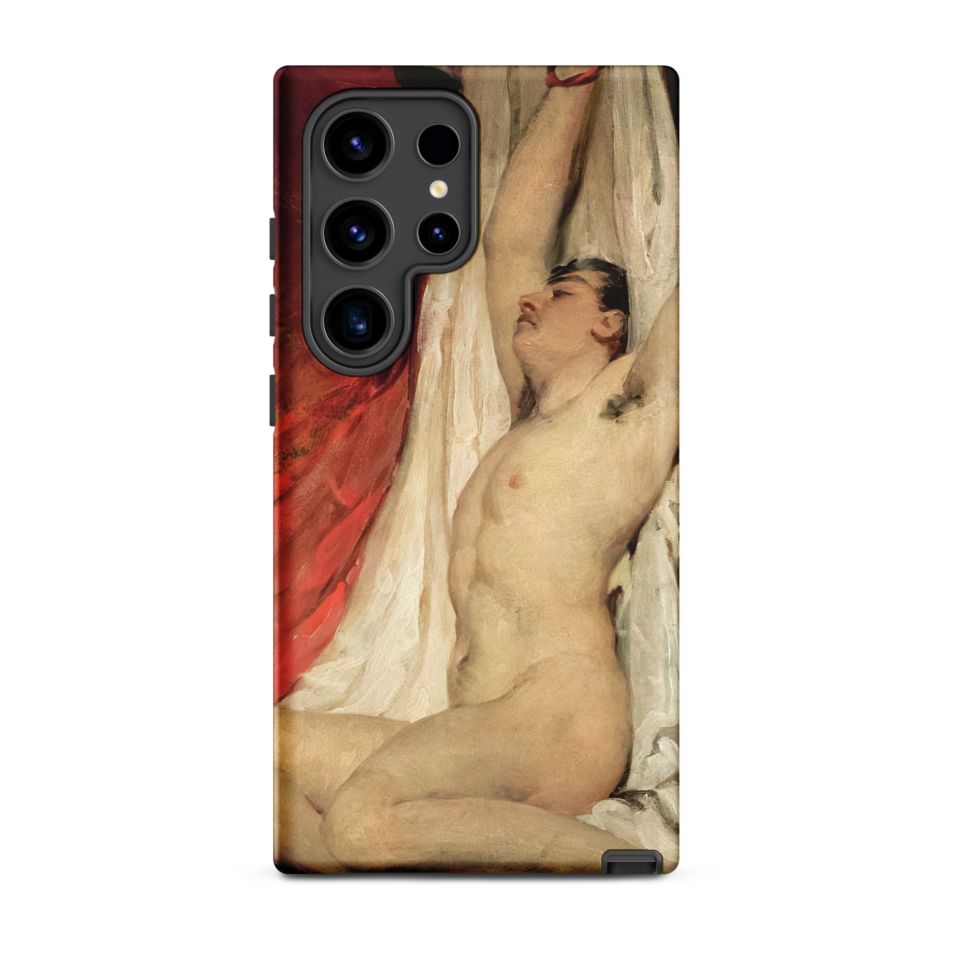Male Nude Arms Upstretched William Etty Samsung Case, Galaxy S24 Ultra / Matte, Phone Case Classical Painting Nude Figure