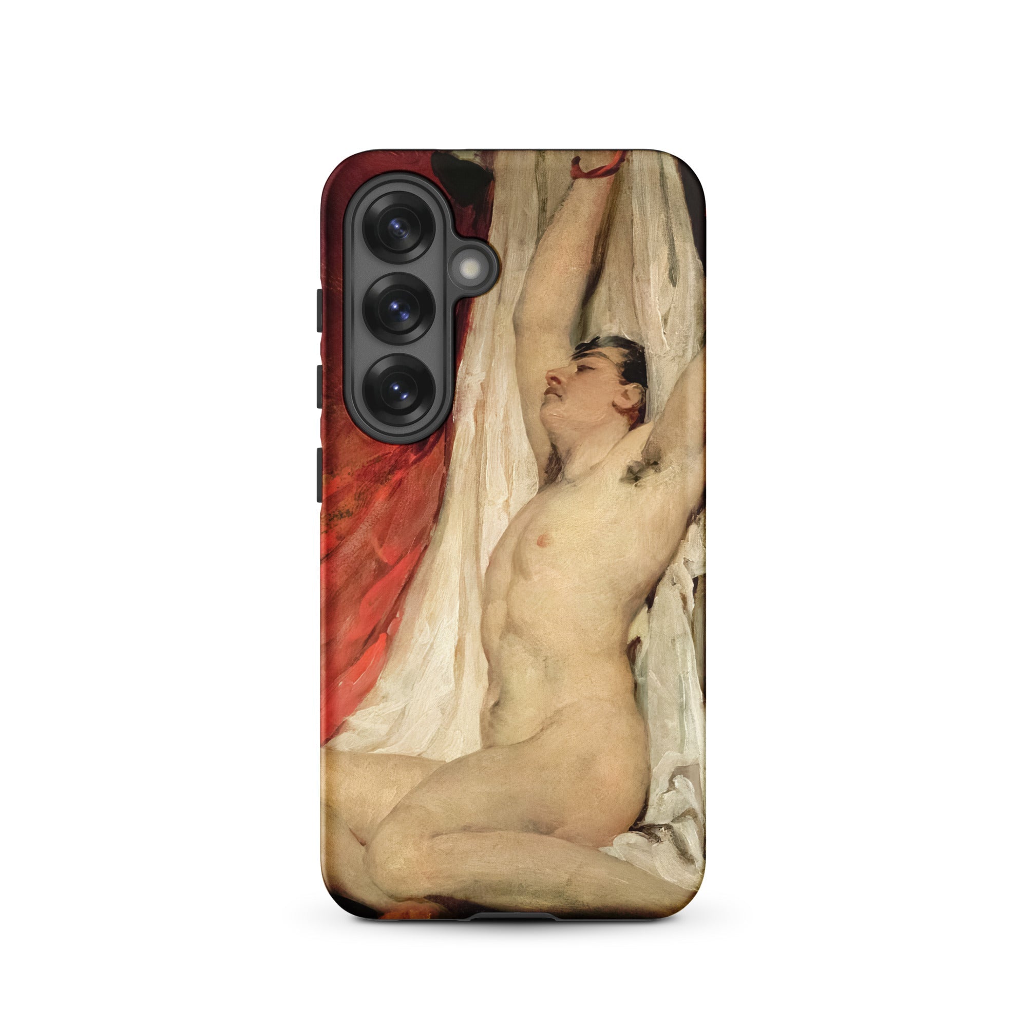 Male Nude Arms Upstretched William Etty Samsung Case, Galaxy S25 / Matte, Smartphone Case Classical Painting Male Nude