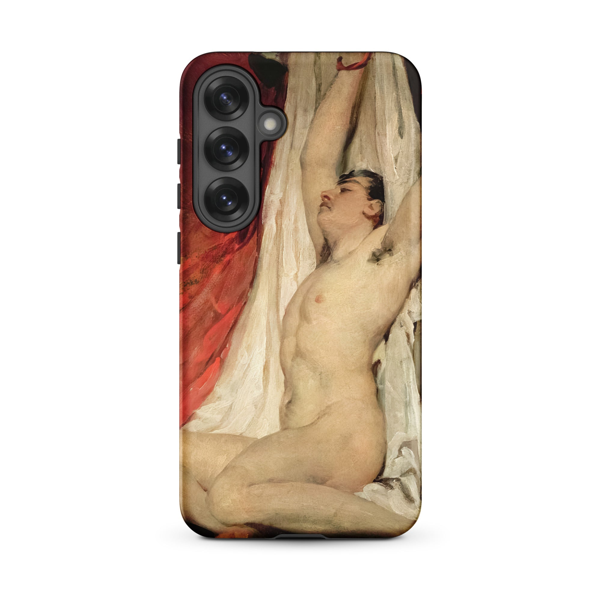 Male Nude Arms Upstretched William Etty Samsung Case, Galaxy S25 Plus / Matte, Smartphone Case Classical Painting Nude Man