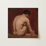 Male Nude from the Back - William Etty Art Print / Canvas, 12x12’’ / 31x31cm / Unframed / no Border, Posters Prints & Visual Artwork, Toby