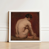 White-framed Reproduction Classical Nude Painting Muscular Bare-chested Male William Etty’s, Etty Gay, Art