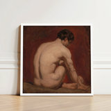 White-framed Reproduction Classical Nude Male Figure Painting Warm William Etty’s, Etty Gay, Art