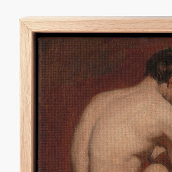 Framed Canvas Print Classical Painting Nude Figure Dark William Etty’s Male, Etty Gay, Art