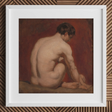 Male Nude from the Back - William Etty Art Print / Canvas, William Etty’s Male Nude, William Etty Gay, Etty Gay Art