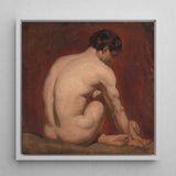 Male Nude from the Back - William Etty Art Print / Canvas Framed Oil Painting Figure Seated Pose Etty’s, Gay, Prints
