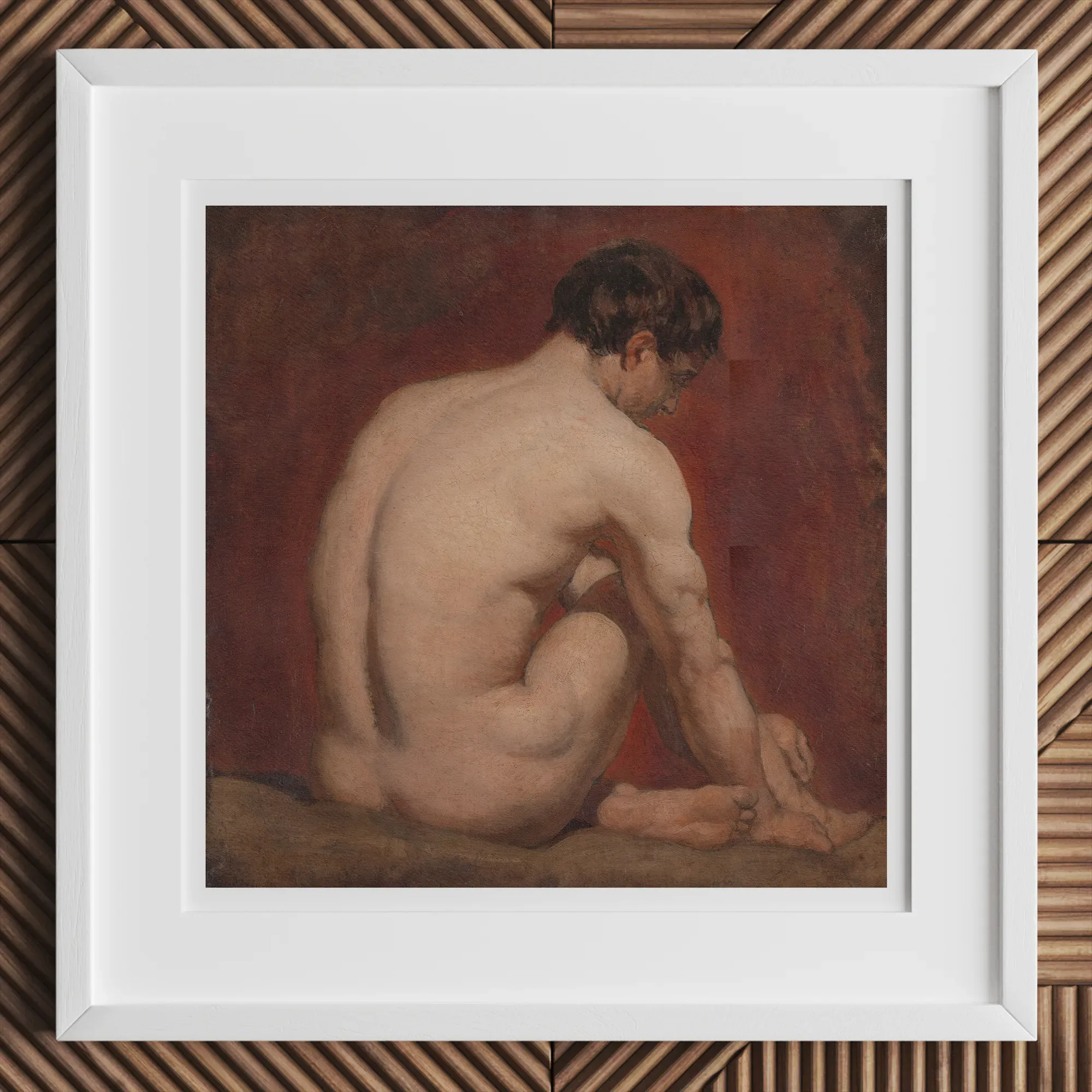 Male Nude From The Back - William Etty Fine Art Print - Posters Prints & Visual Artwork - Aesthetic Art