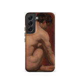 Male Nude from the Back - William Etty Samsung Case, Galaxy S22 / Matte, Smartphone Case Classical Painting Seated Male Nude